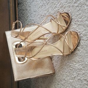Rose Gold Heels and Evening Clutch